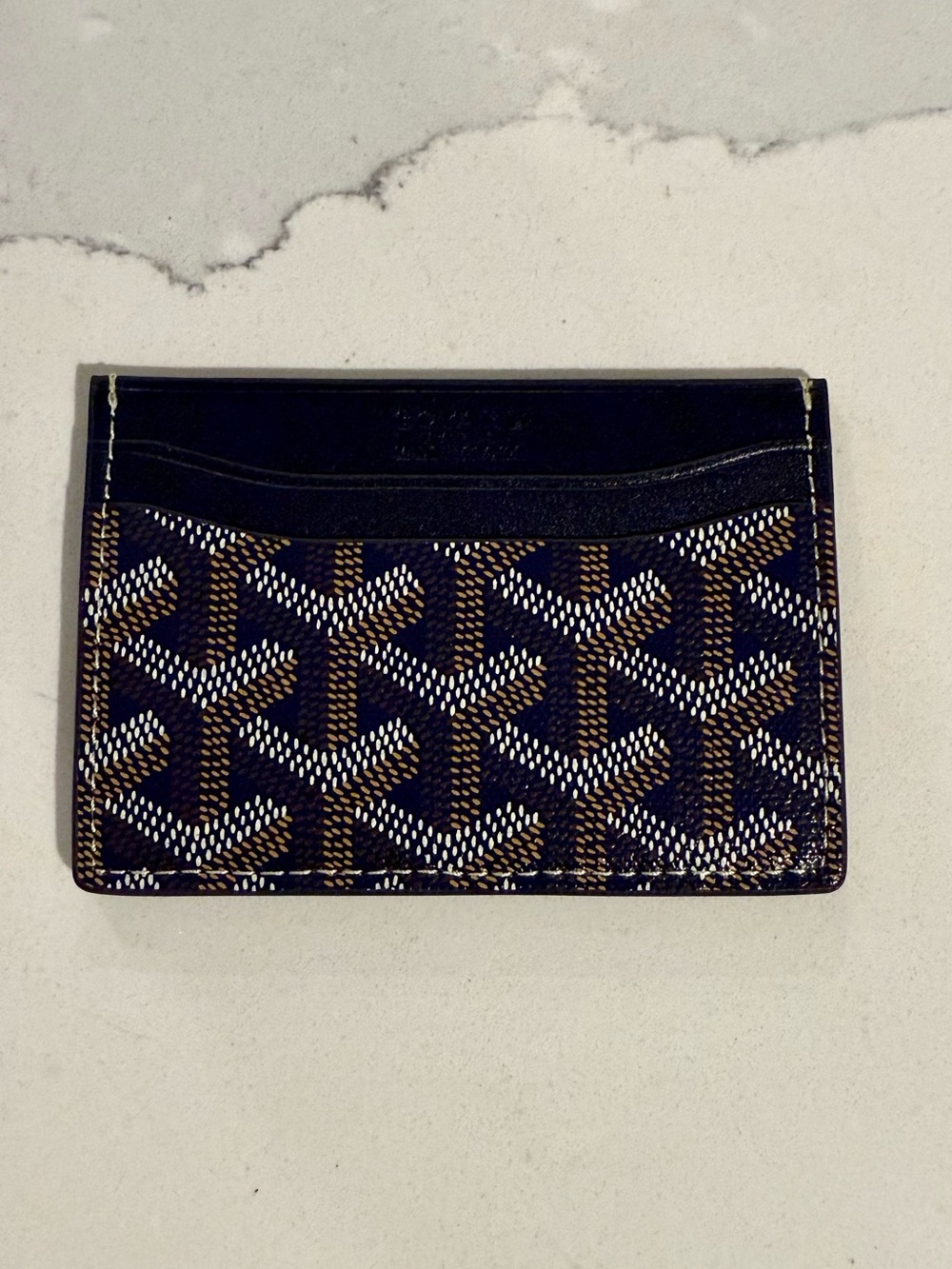 Goyard Navy & Brown Patterned Card Holder DS no box